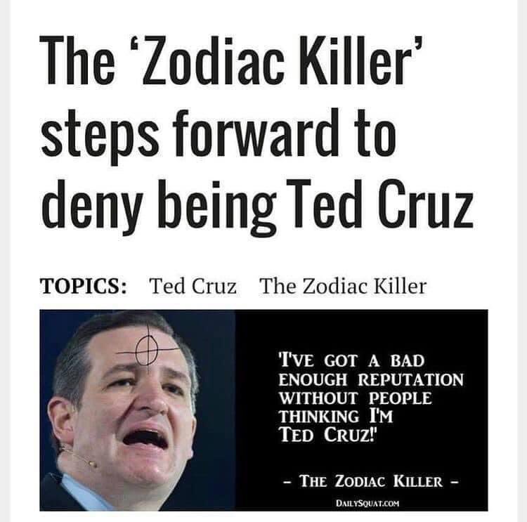 Zodiac Killer, Ted Cruz