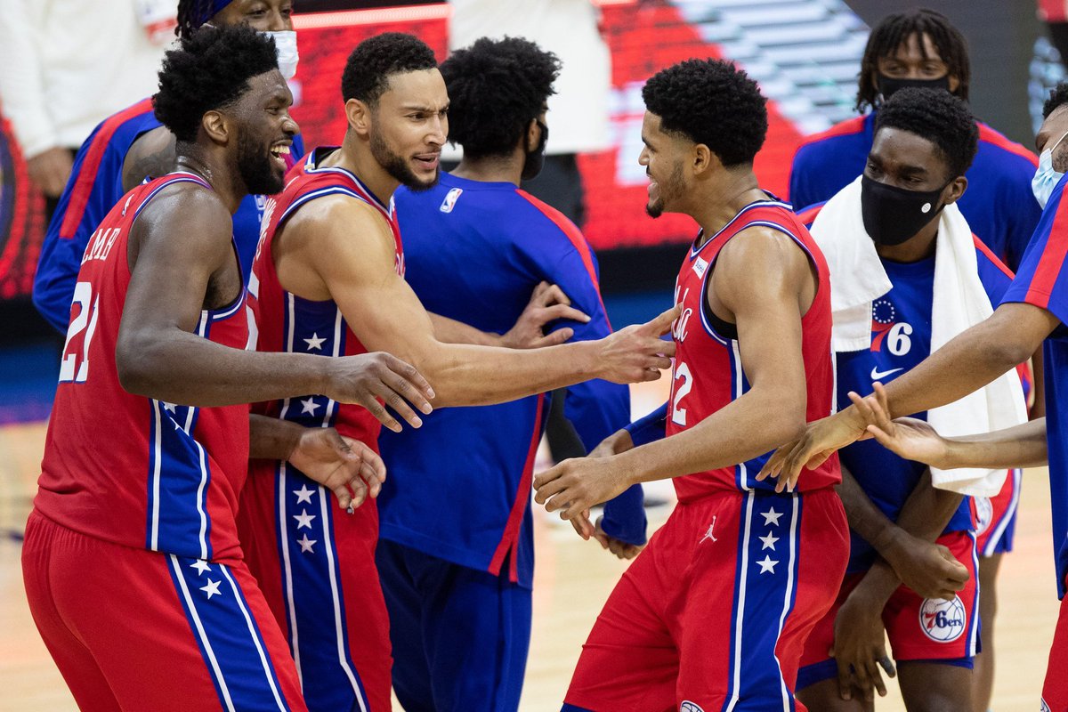 PHLSixersNation's tweet photo. Vote for our guys here:

Joel Embiid

Tobias Harris

Ben Simmons

#NBAAllStar 

https://t.co/aZpdWApYPb https://t.co/RgkVSPuGnX