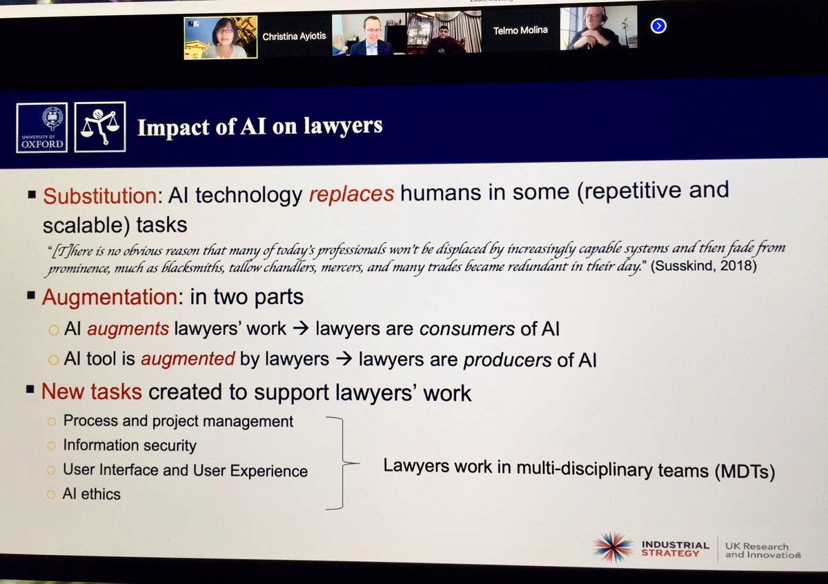 christinayiotis's tweet photo. #ArtificialIntelligence &amp; the Future of #Lawyering &amp; Law Firms” w/ @seyfarthshawLLP @stephen_poor @OxfordSBS @marisako1 @KelloggSchool @hyejin_youn @NorthwesternLaw @NorthwesternEng @DanLinna #FutureOfLaw @NLawBizTech #NLawCS #ServiceDelivery #MultiDisciplinaryPractice #BigFour https://t.co/7ky5k9TjAY
