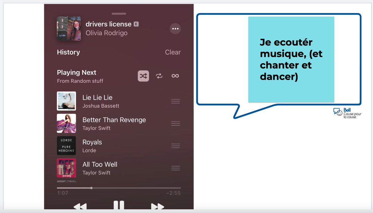mllevanessadias's tweet photo. Mes 7e ont participé à la Journée Bell Cause pour la cause! We started the day with 10 minutes for wellness. Here is what @SJK_School Eagles decided to do for their mental health! Note how many students chose connection! Check in on your friends everyone! #BellCause https://t.co/ohWJykjhAe