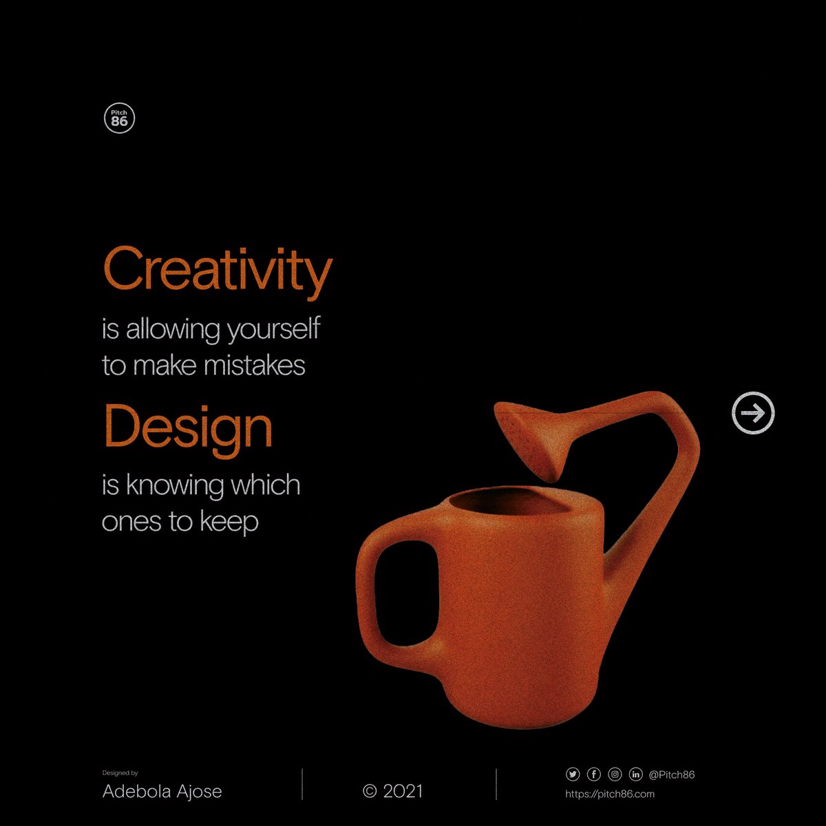 86Pitch's tweet photo. A Design is a solution provider, let me know if you think otherwise 
.
—————————————
Design by @dayburlah 
______________________
.⁣
.
#pitch86 #logo  #typography #uiux  #daymonbola #productdesign  #graphic #creativity #logomaker #branding #designer  #trends #likeforlikes https://t.co/dcLZY38Qrw