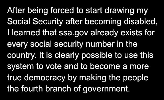 Let the #people vote on legislation. #virtualvoting #voting #forthepeople #bythepeople #ssa #socialsecurity #disability