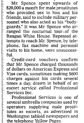 At the center of PSI is Spence, a man so well connected that he was able to arrange after hours tours of the Reagan White house for his friends. Interviews capture Henry Vinson, one of the operators of PSI, saying that the investigation will be squashed due to the people invovled