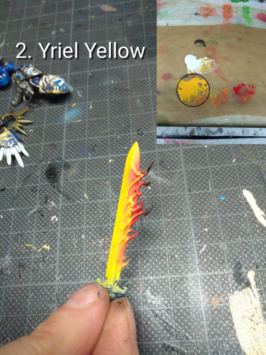 aurelie_schick's tweet photo. Here is a tutorial about how I painted the flames on the sword of Guilliman, hope you like it and find this informative 😃
.
#robouteguilliman #40ktutorials #warhammer #warhammer40k #tabletopgames #minis #paintingwarhammer40k https://t.co/7t7ex62SlJ