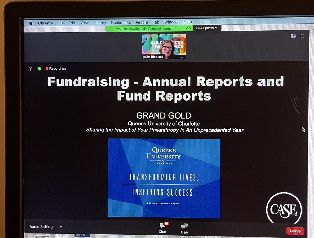 whitneycombs's tweet photo. Gold lining to 2020! So excited @QueensUniv just won two @CASEDistrict3 Gold Awards for enrollment and fundraising work during an unprecedented year. #caseiii #cased3 #onecase https://t.co/NKFweB4AkN