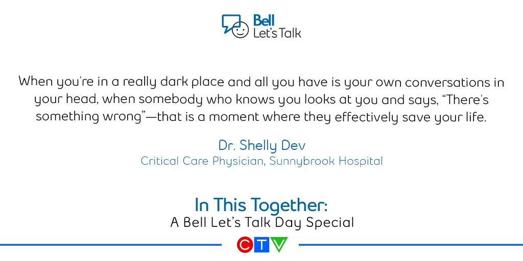We have so much to be thankful for when it comes to our essential workers. ❤️

First up, we're listening to personal stories from the frontline—like Dr. Shelly Dev, an intensive care physician, and her mental health journey. #BellLetsTalk