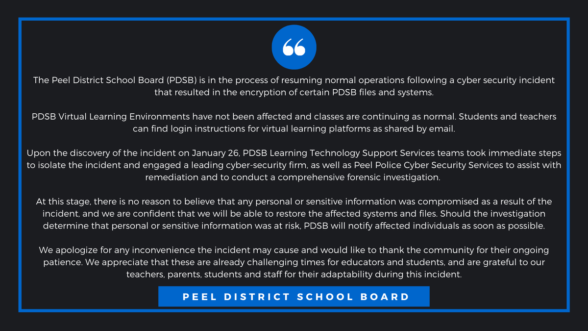 Peel District School Board tweet media