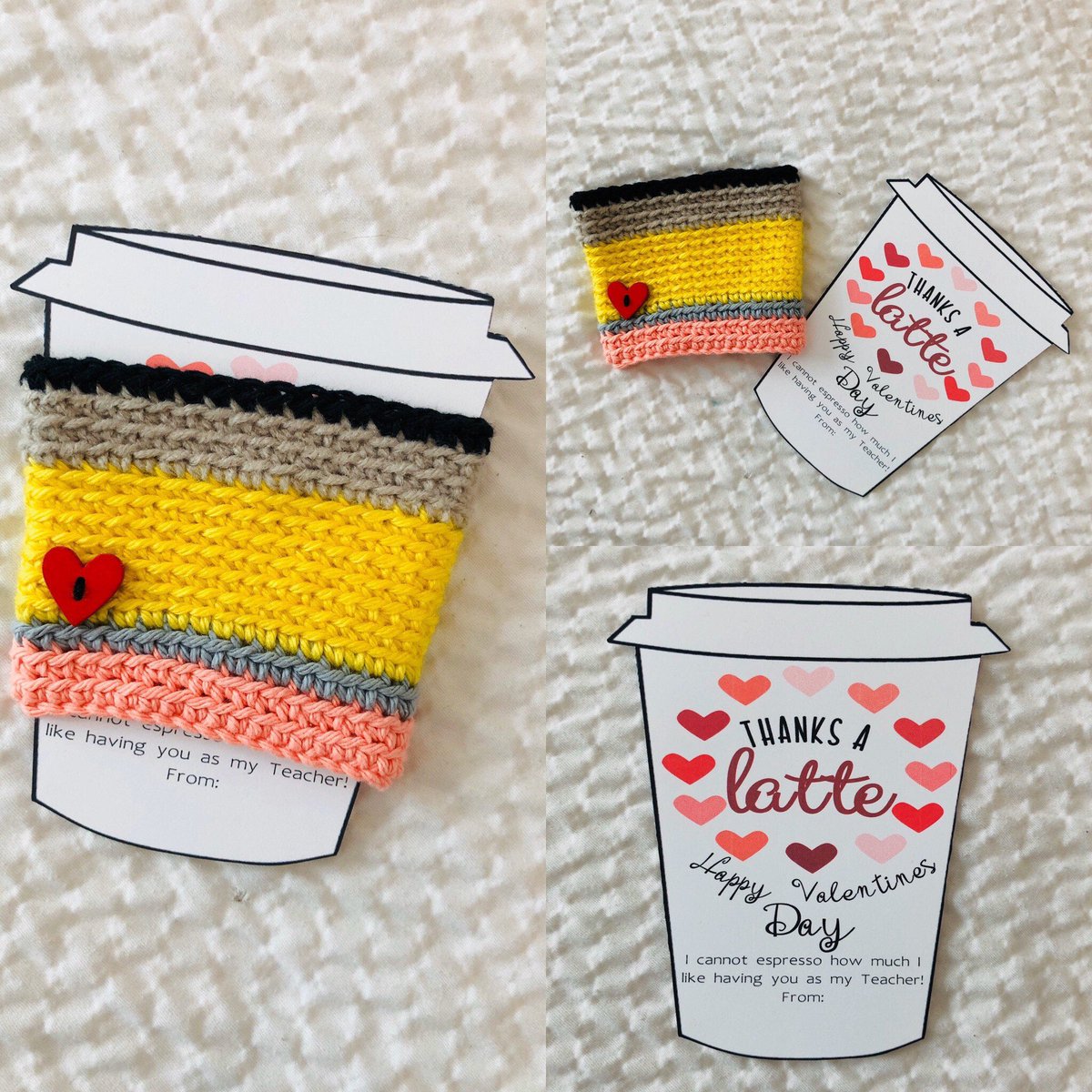 CrushingNeedles's tweet photo. #backtoschool #valentinescardgift  #teacher #giftsforfriends #giftsforteachers #crocheted #crochet #etsy #etsyshop #valentines #valentinesday  #coffee #coffeecozy #cozy #cozyvibes #love #xoxo #bemine #valentinesgift #teachers https://t.co/9NibgprwUh https://t.co/vEMdHq7fP8