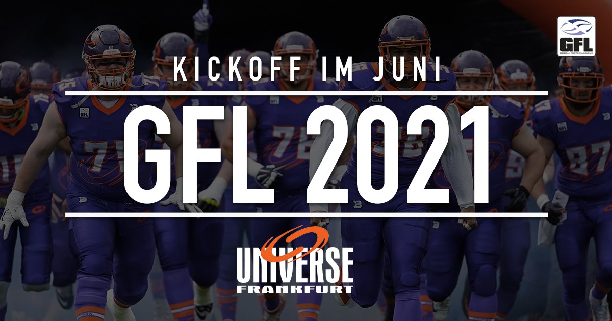 KICKOFF 2021: Die GFL plant ihren Start im Juni!
Auch Frankfurt Universe arbeitet weiterhin mit Hochdruck an der Umsetzung der kommenden Spielzeit. Weitere Infos zur Saison und den geplanten Spielterminen folgen in naher Zukunft.

Foto: Chris Haas Sportpics