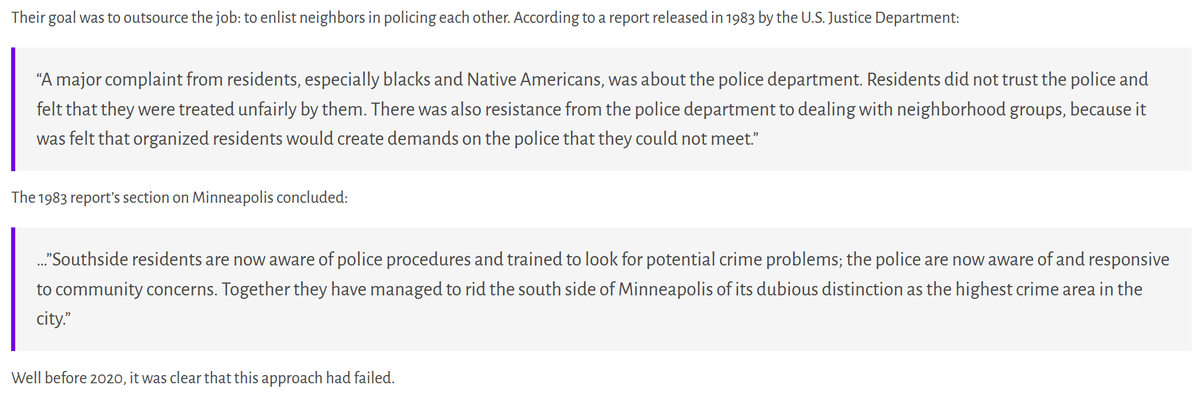 UR_Ninja's tweet photo. In 1976, the MPD's 3rd precinct, which was ransacked &amp; burnt by demonstrators last May following the killing of #GeorgeFloyd, created a program to address cmty concerns of crime &amp; police brutality. 

Their goal was to outsource the job: to enlist neighbors in policing each other. https://t.co/pDwe5jQuSF