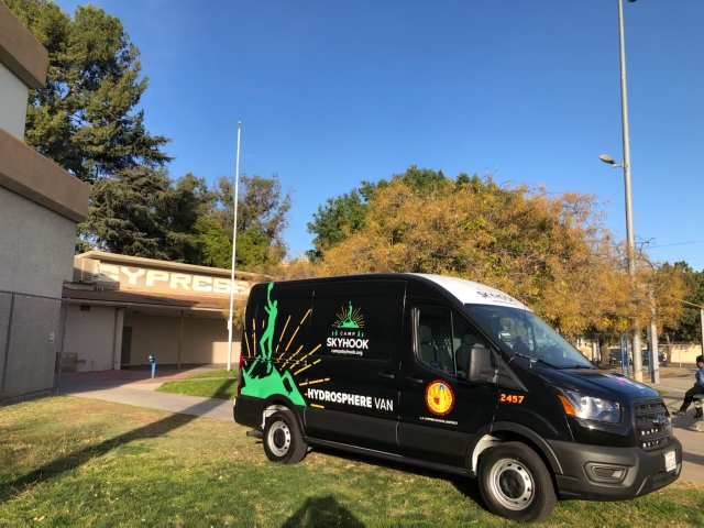 outdooredlausd's tweet photo. 2021 is a great year for science education and progress! We're excited to be back in action. Our @CampSkyhook Eco-Van Program is a hit wherever we go! https://t.co/j54Ki7alSr
