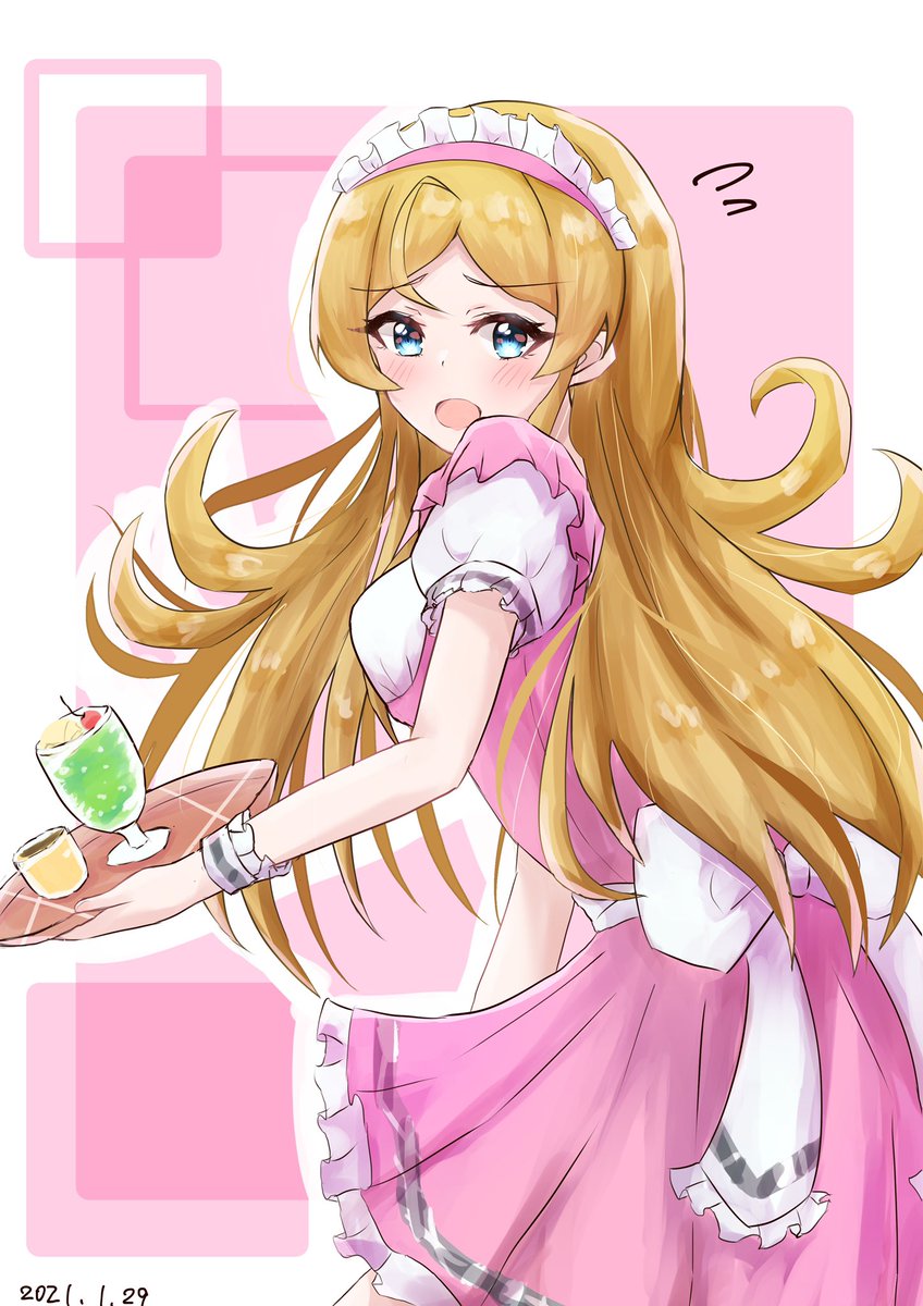 「プリティウェイトレスな可憐✨
#篠宮可憐 」|まっちゃのイラスト