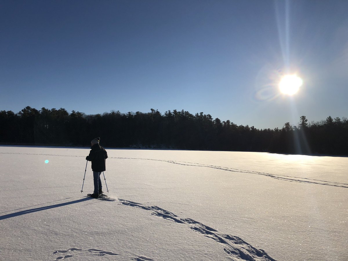 PatGrew's tweet photo. Now this how to spend your morning #BellLetsTalk 

#snowshoes #outside #freshair #exercise #frozenbay #ParrotsBay https://t.co/9xSuPHF9cq