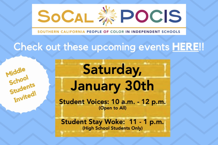 TheWesleySchool's tweet photo. Check out these great events SoCalPOCIS is hosting this Saturday Jan. 30th! 5th graders and up are welcome!
https://t.co/JpYEO8Ytuv https://t.co/1mQyjmq9uA