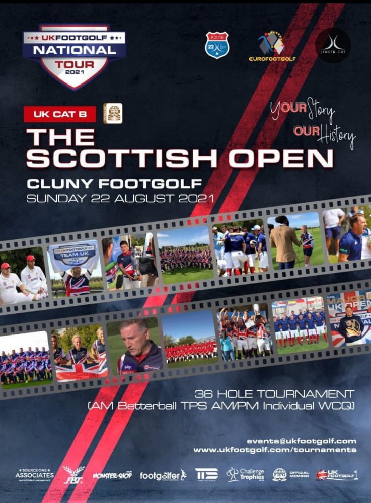 The 36 hole Scottish Open on Sunday 22nd August will also offer EuroFootGolf Tour points and be one of the final qualifying tournaments. The Scottish Open is open to all Tour Members with FIFG tournament access.