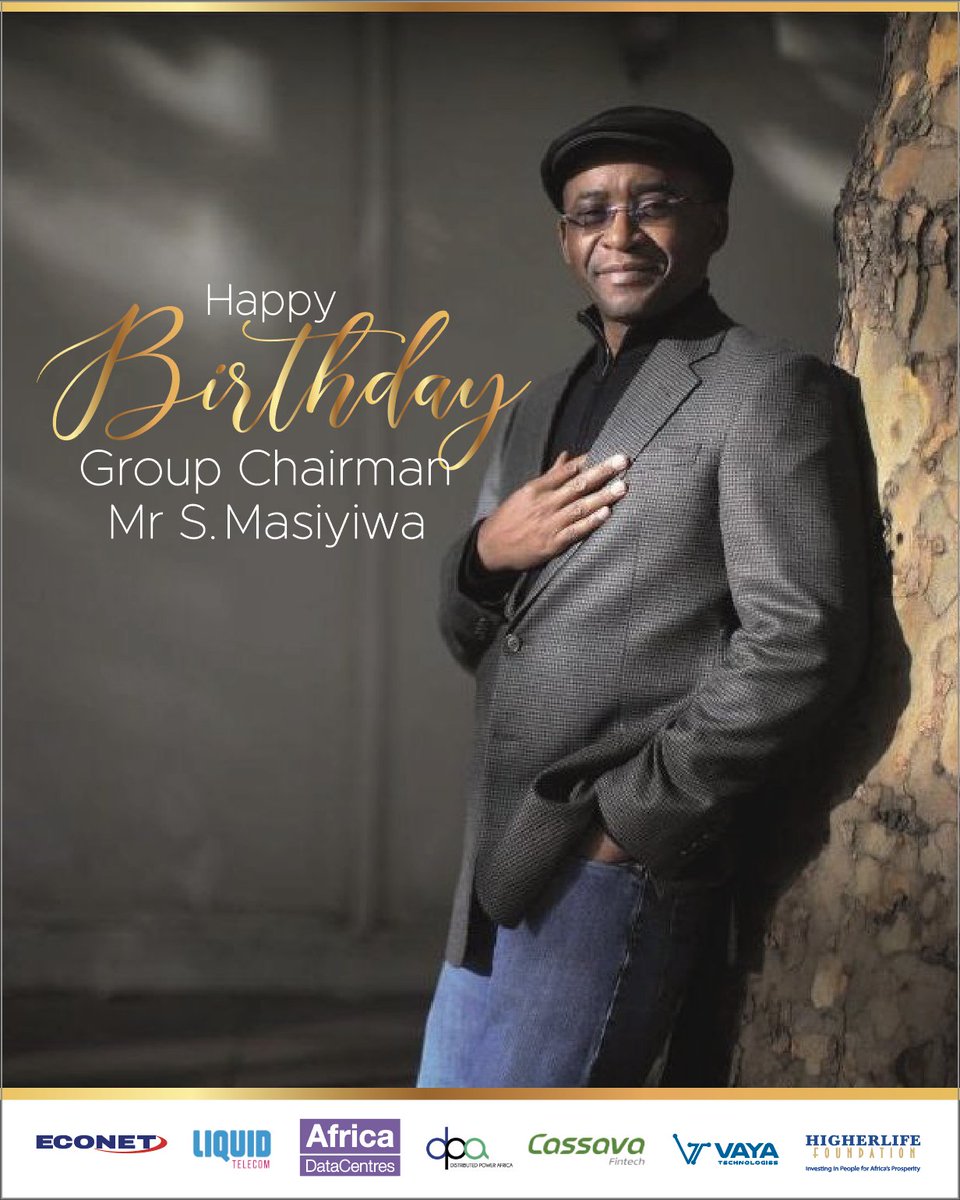 Happy Birthday to our Founder &amp; Group Chairman, Mr Strive Masiyiwa. His vision, entrepreneurial spirit and determination truly inspire us all. Please use #ChairmanMasiyiwaAt60 to join us as we celebrate one of  Africa’s leading entrepreneurs and philanthropists.