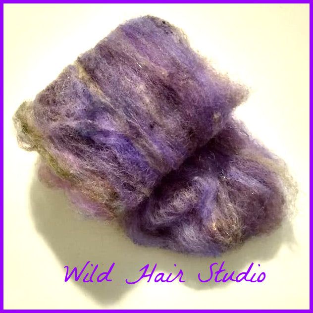 PhatFiber's tweet photo. These Purple Star smidgens are full of texture and Wild Hair Studio's  mini batts are always so fun to spin.  View her full collection of fibers at https://t.co/c3sZx5fpjx https://t.co/wyh82wE4QQ