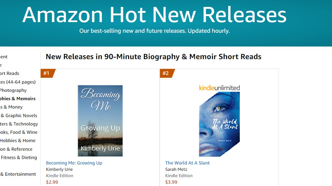 KimWritings's tweet photo. Becoming Me is #1 best seller on Amazon for kindle memoirs short reads. Check it out! #becomingme #bestseller #memoir #WritingCommunity #domesticviolence #poverty #addiction #writingsbykim #Kindle https://t.co/0hJwjSn78C