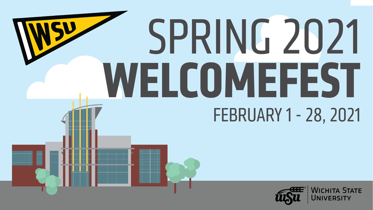 WichitaStateSEB's tweet photo. Welcomefest takes place February 1 - 28. Don't miss out on any of the events! Visit https://t.co/kWZ00c11pY 

#WichitaState https://t.co/Fl6LMEQKu8