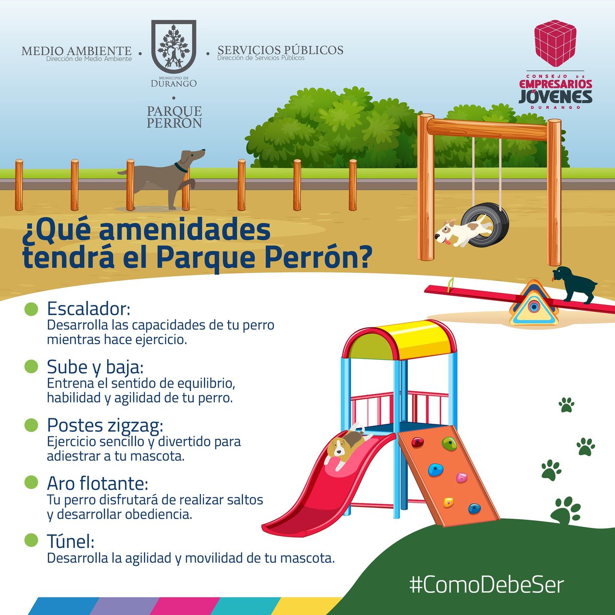 🐶 El Parque Perrón será el lugar perfecto para que tu mascota no solo socialice sino se active físicamente.  ¡Un espacio adaptado especialmente para ellos! 💟

#Juntos construimos un #BuenAmbiente 🐾