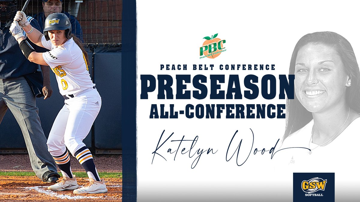 GSW Athletics (@gswathletics) on Twitter photo CONGRATS to <a href="/_GSWSoftball/">GSW Softball</a> sophomore third baseman Katelyn Wood for being named to the Peach Belt Preseason All-Conference Team! 🍑 🥎
Katelyn tied for 2nd in the PBC with six home runs in 2020, ranked 3rd in RBIs & 5th in slugging percentage. She had 7 multi-RBI games (of 22). CONGRATS to <a href="/_GSWSoftball/">GSW Softball</a> sophomore third baseman Katelyn Wood for being named to the Peach Belt Preseason All-Conference Team! 🍑 🥎
Katelyn tied for 2nd in the PBC with six home runs in 2020, ranked 3rd in RBIs & 5th in slugging percentage. She had 7 multi-RBI games (of 22).