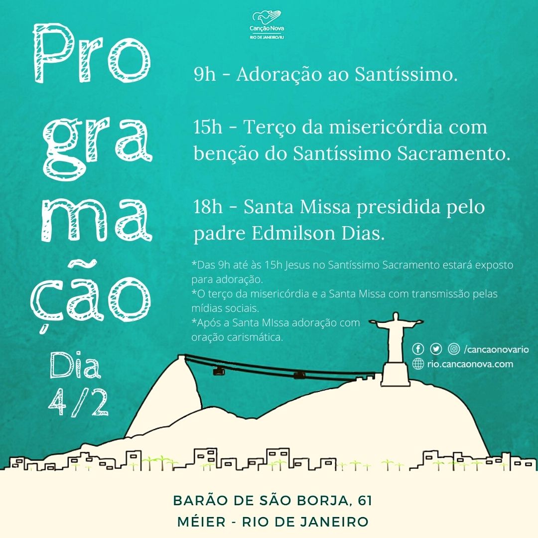 cancaonovario's tweet photo. Teremos uma programação especial para o retorno da missão #cnrio! E se não puder estar conosco, poderá nos acompanhar pelas mídias sociais da missão Canção Nova Rio:
https://t.co/XgKrCKqnYU
https://t.co/S5ttj1Jfkn https://t.co/kvmX2fVWDB