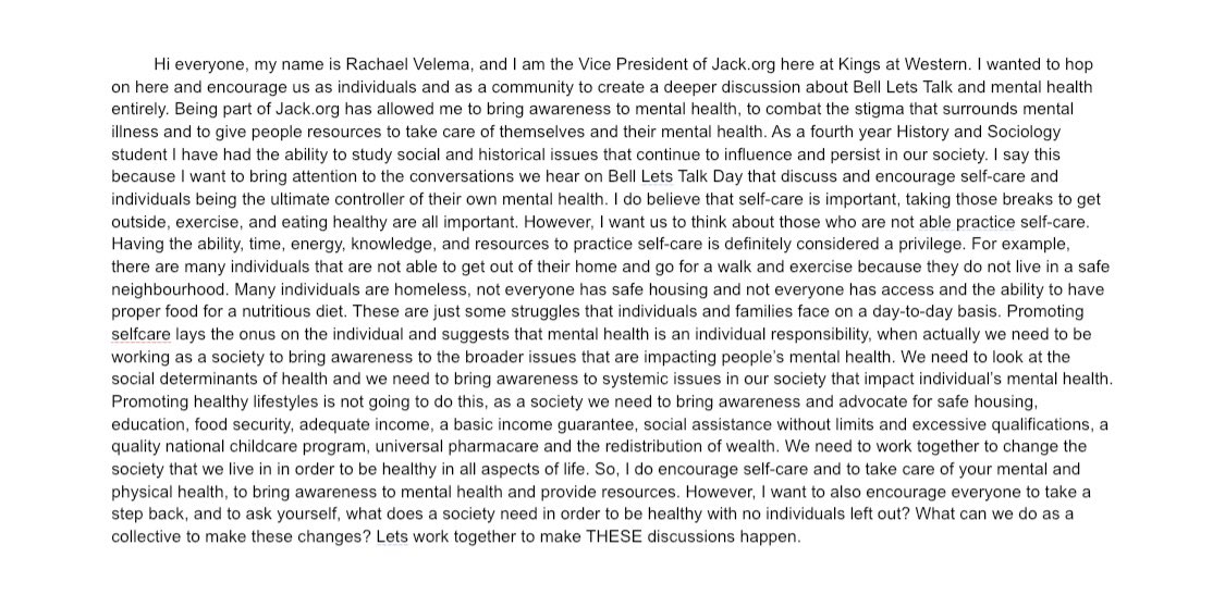 rachvelema35's tweet photo. #BellLetsTalk  So let’s talk... @JackorgKings @kingsatwestern https://t.co/ssOSBsFXIV