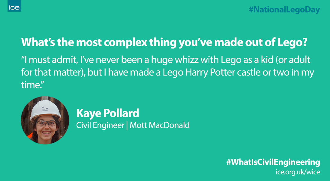 ICE_engineers's tweet image. We want to see photos of your #HarryPotter @LEGO_Group castles Kaye!

FIND OUT MORE about @Kaye_Pollard&apos;s journey to becoming a #CivilEngineer 👉 bit.ly/3t6Pnht

#WhatIsCivilEngineering #NationalLegoDay #LEGO