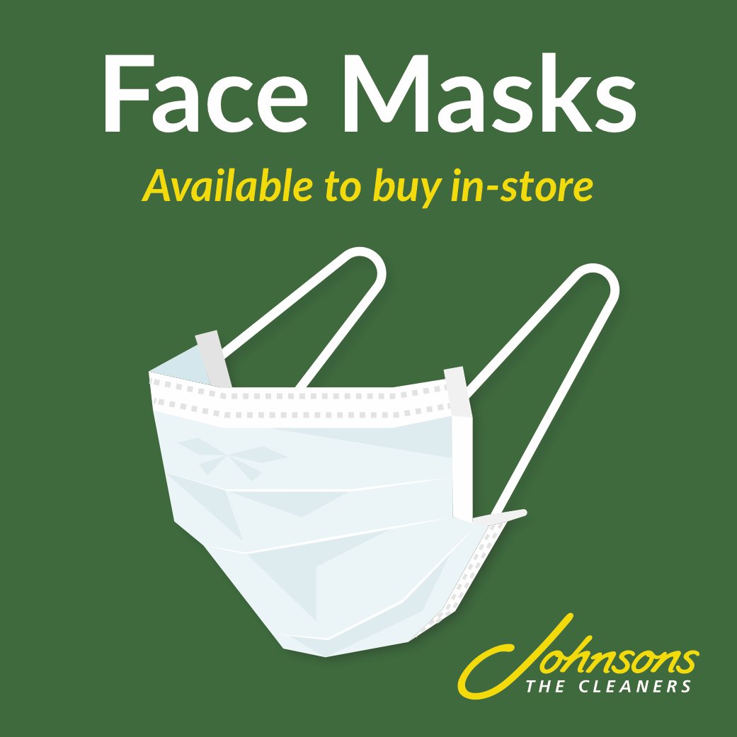 Many of our stores are open and supporting the community as an essential service. All our Branches are Covid secure and we have a selection of masks to keep you safe aswell.  Visit johnsoncleaners.com/branch/ to find your nearest store.