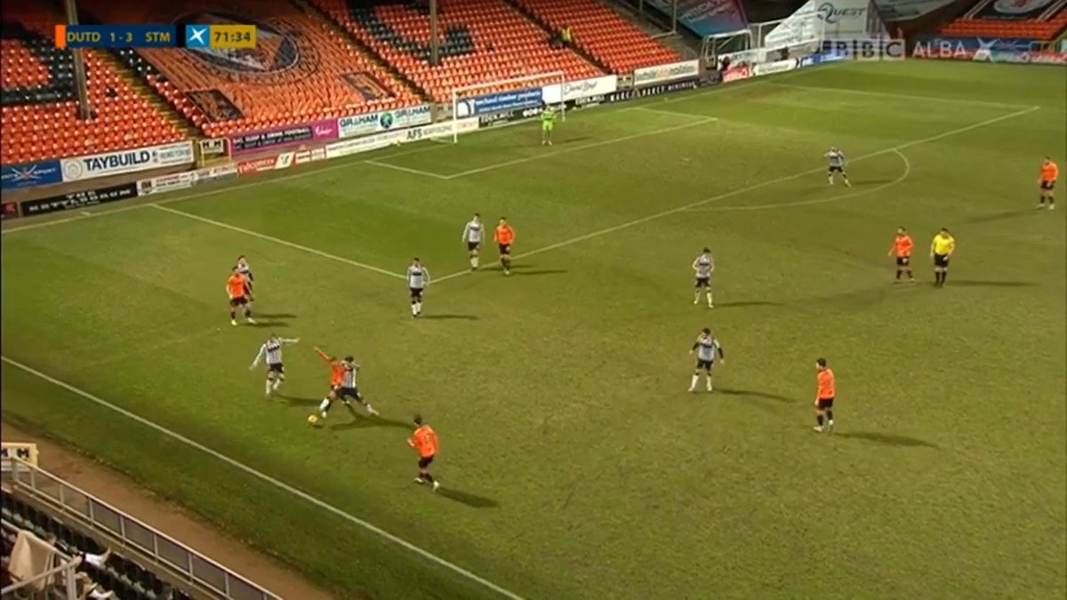 However when Utd did have the ball in wide areas, St Mirren were extremely effective at overloading that side to shut them out. See example: