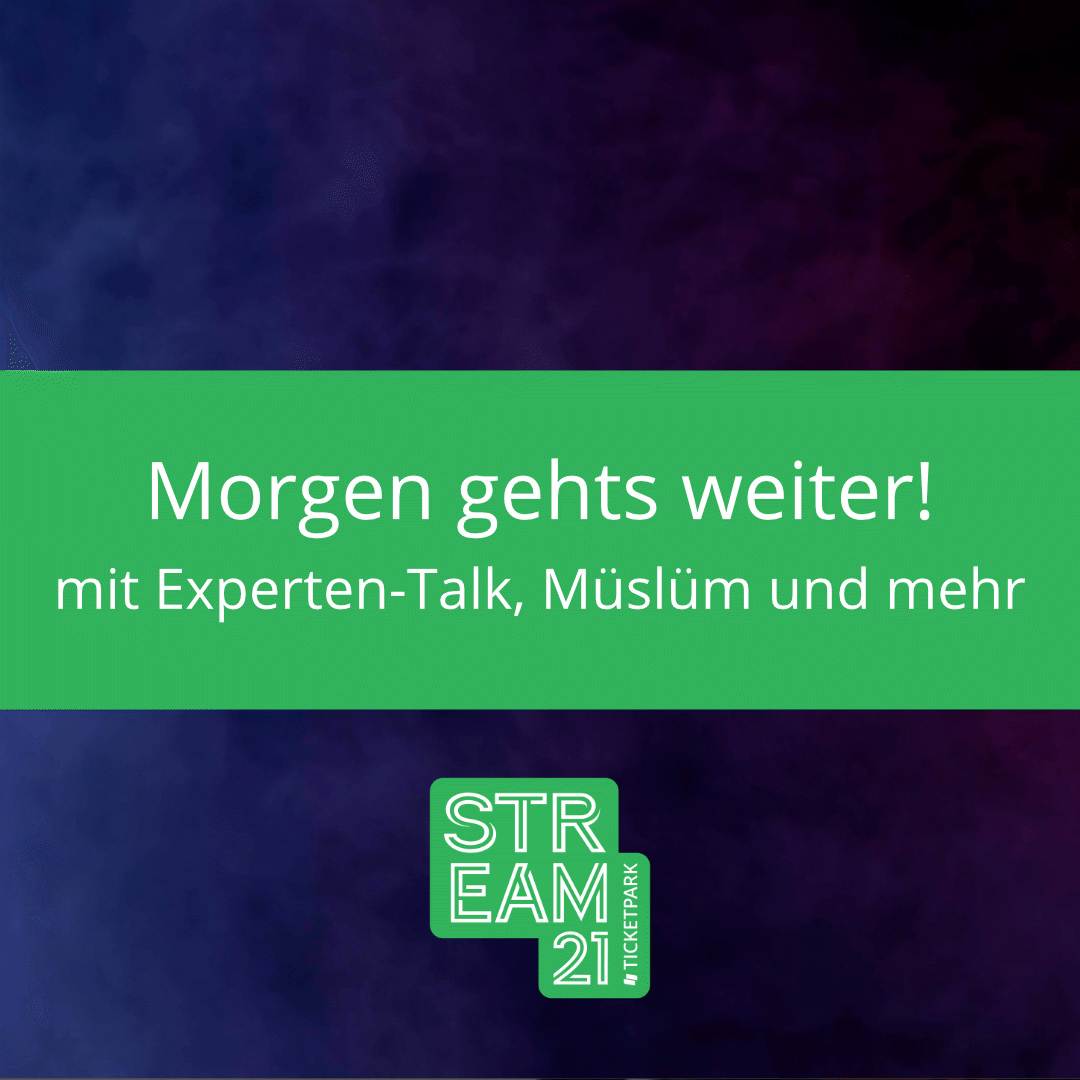 stream21art's tweet photo. 🎤 Wir hoffen, dir hat der erste Festivaltag genauso gut gefallen wie uns? 

Morgen um 18:00 Uhr gehts weiter – mit prall gefülltem Programm! Man darf gespannt sein.

Gute Nacht, wir sehen uns morgen. 👋

#stream21 #streamingfestival #morgengehtsweiter https://t.co/00aMZ50rM9