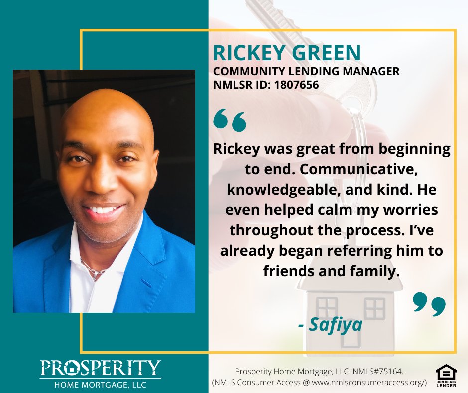 PHMLoans's tweet photo. If we can ease your mind and worries during this process, we will! Great job Rickey! 🤗 #phmloans #lendlocal #prosperlocal https://t.co/t9lyO5T8KG