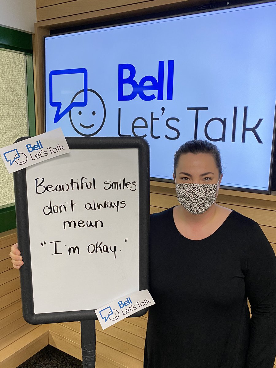 Beautiful smiles don’t always mean “I’m okay”. #BellLetsTalk