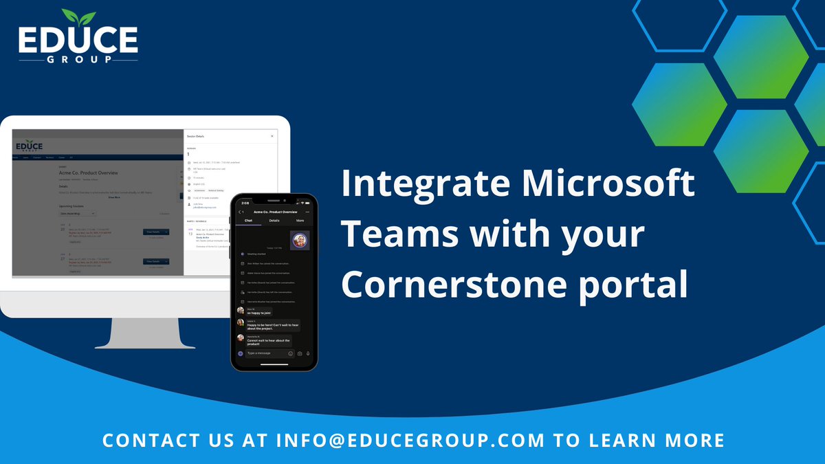 [New Microapp] Learn how you can integrate @MicrosoftTeams with your @CornerstoneInc portal. Contact us today at info@educegroup.com for more details and pricing. #EduceAtWork #Microapps #MSTeams #MSTeamsIntegration #CornerstoneOnDemand