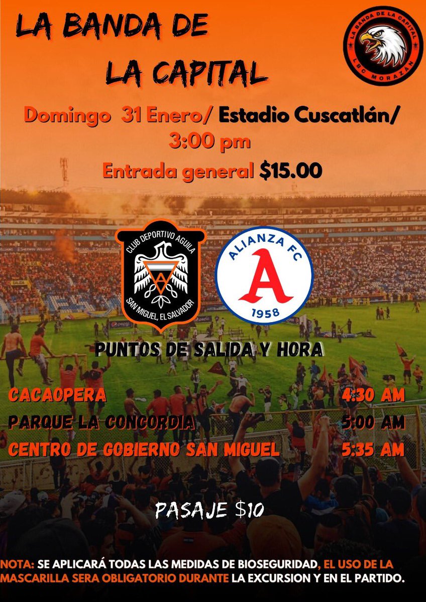 LABANDA_CAPITAL's tweet photo. Listos para el Domingo Banda aquí las excursiones de la Banda. #ÁguilaQueridoAmigo 🖤🧡 https://t.co/nUslfwfpm9