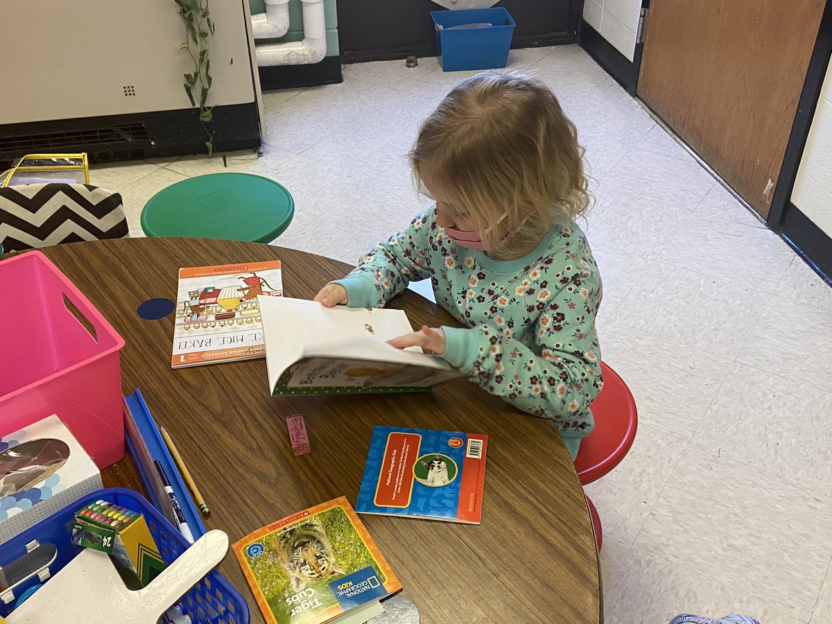 AnnaSledge's tweet photo. Woohoo! Check out all this great silent reading happening in kindergarten today! ❤️❤️ @MES_Mustangs https://t.co/q5cxATG8As