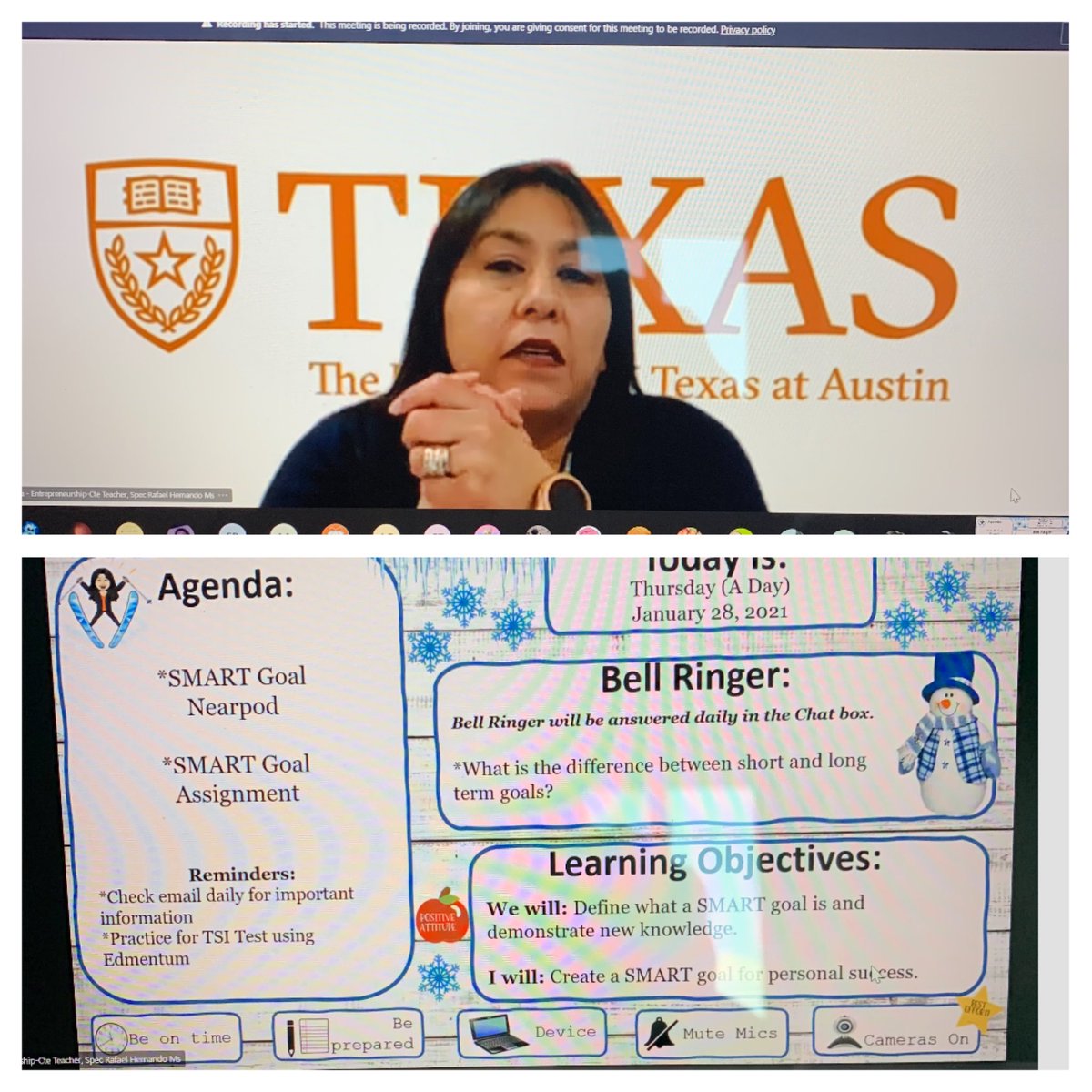 Creating SMART goals through writing, reflecting, planning and sharing all while promoting College Thursday! Way to go, ⁦@VGomez_HMS⁩! ⁦⁦@Hernando_MS⁩ @CHernandez_HMS⁩ #AVIDCavs ⁦@MPorras_HMS⁩