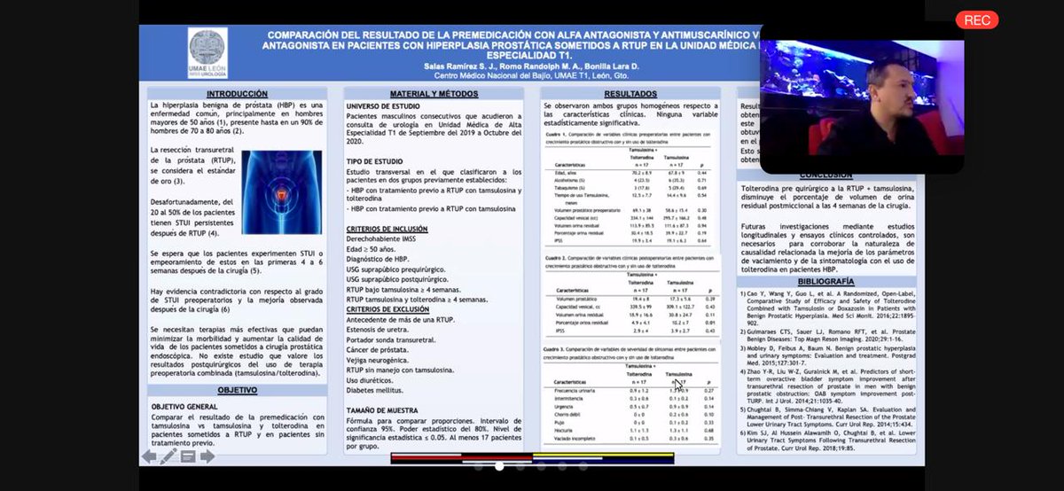 BonillaUro's tweet photo. Presentación de trabajos libres y casos clínicos en #ANUER online @anuermx, @Urologia_UMAET1 presente https://t.co/MXx1YXZSsJ