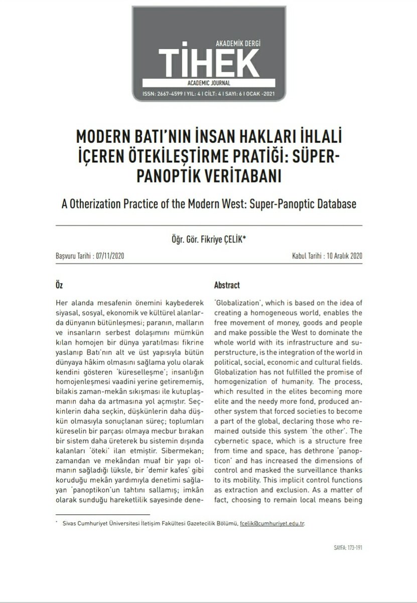 fikriyesena's tweet photo. "veritabanı"nı panoptik okudum. siz de okuyun diye ;) 🔍
#veritabanı #süperpanoptikon #panoptikon #modernite #ötekileştirme #tihek #otherization #süperpanoptikveritabanı https://t.co/LwPhLMsuLG