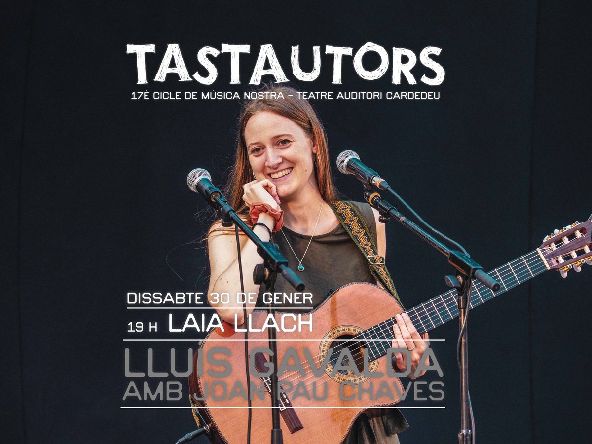 Tastautors's tweet photo. Aquest dissabte @Laiallachpou i @cescmartorell en concert al Tastautors. #culturasegura #tastautors https://t.co/fo8ywVal3k