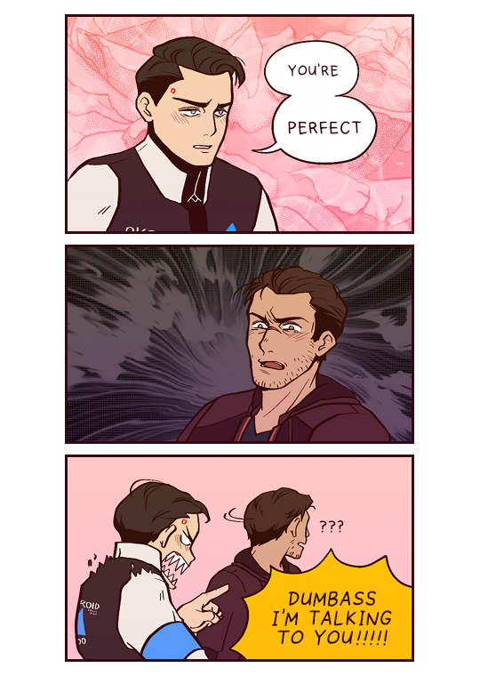 16rdlv's tweet photo. Even Gavin knows that some compliments are outrageously unreasonable and must be deflected. (You can really tell from the third panel that I grew up in One Piece fandom)

#dbh #gavinreed #rk900 #reed900 #900gavin https://t.co/1SdqL1xqek