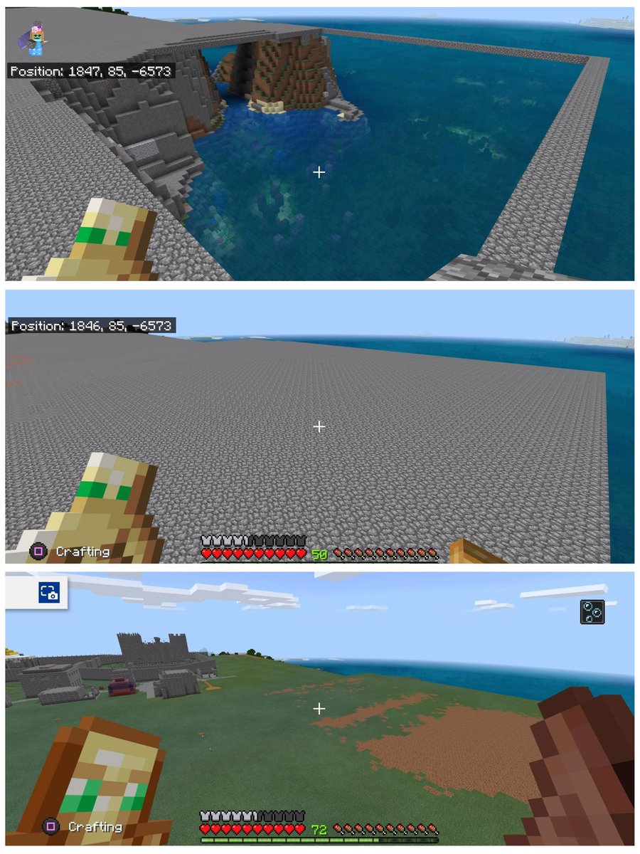 BcsnowbalGaming's tweet photo. So I needed more land but there was water and cliffs. So why not build your own ground... https://t.co/97i80DNkEq