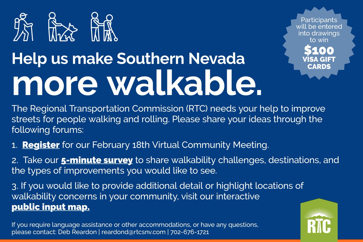 Help make Southern Nevada more #walkable! Visit rtcsnv.com/walkability to share your ideas.