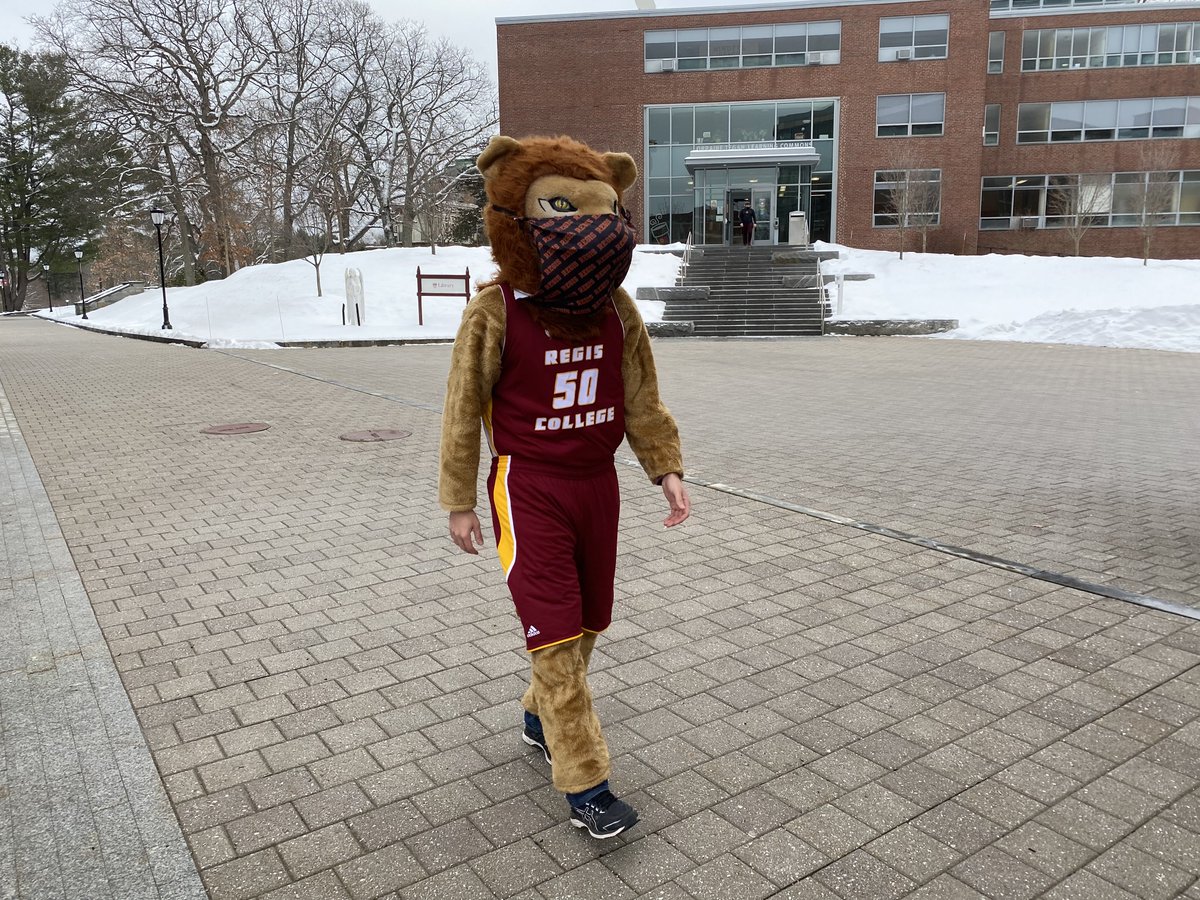 Roaming the snowy campus. #RoarPride #ProtectThePride #MaskUp