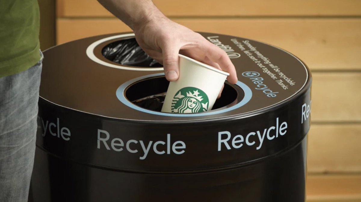 danwagner_'s tweet photo. Just found out that even with their special trash receptacles, my @Starbucks location doesn’t actually recycle anything. According to several employees, it all gets dumped together in the trash dumpster. I wonder if this is the norm for every Starbucks? #Starbucks #SaveThePlanet https://t.co/6j75fevV6G