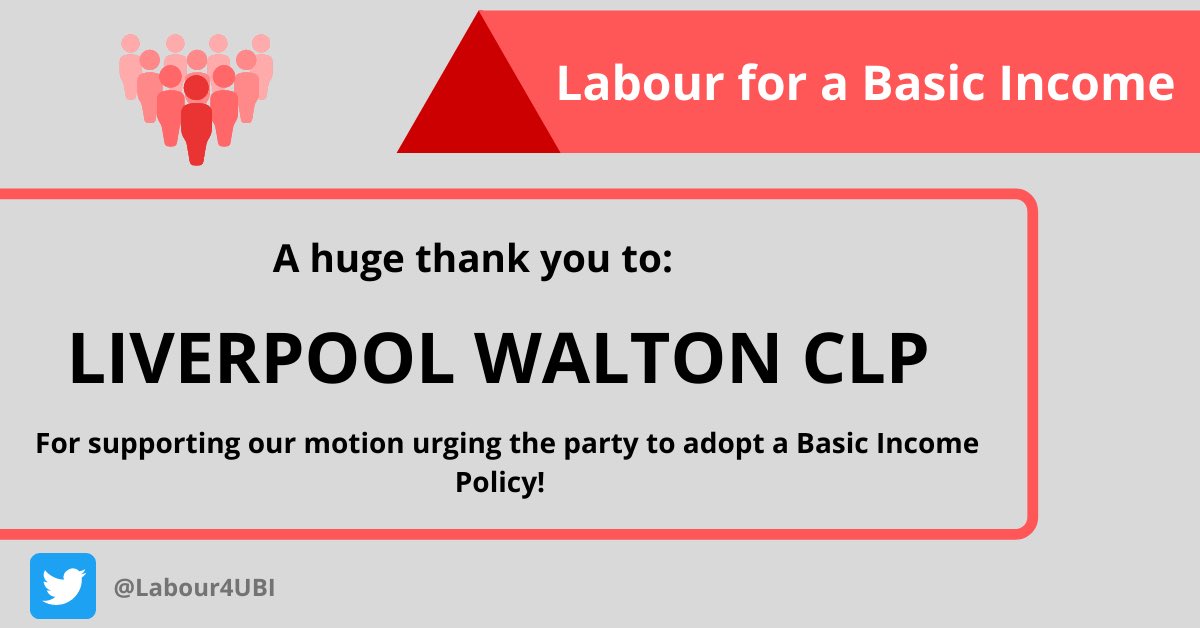 Labour4UBI's tweet image. Big News! 🚨 

Liverpool Walton CLP (@LpoolWaltonCLP) becomes the FOURTH CLP to pass our Basic Income motion! 

If you would like to lead the Basic Income conversation in your CLP, please email Labour4UBI@gmail.com and we can send you the draft motion! 

#BasicIncome #Labour4UBI