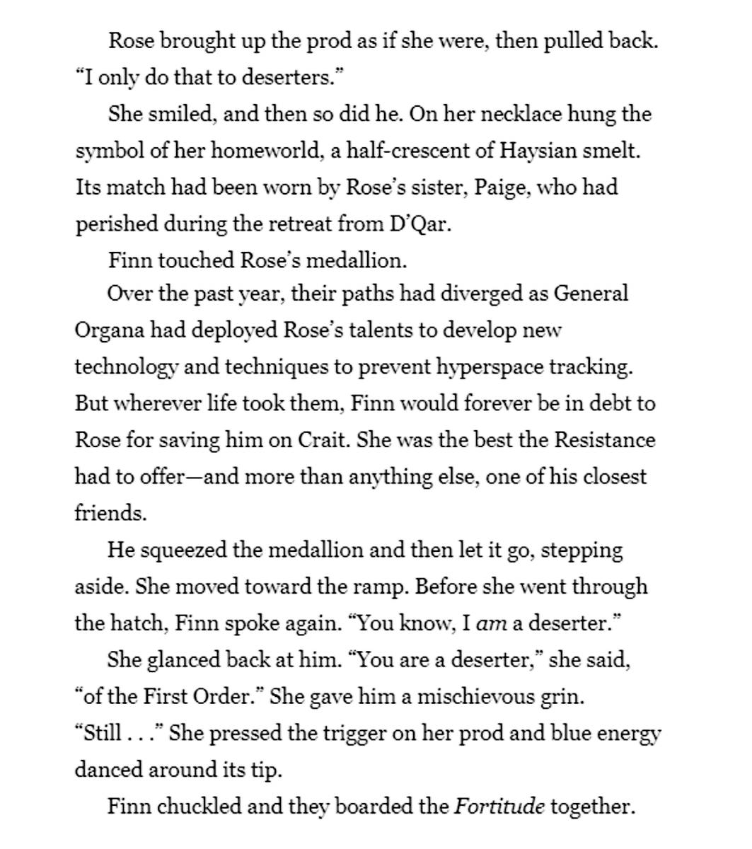GreySmartWolf's tweet photo. Really lovely moment between Rose and Finn before the finale battle in The Rise of Skywalker junior novel❤️
I wish it was in the movie too!

#StarWars Finn #JohnBoyega
Rose Tico #KellyMarieTran #FinnRose https://t.co/SbVhrn4bNj