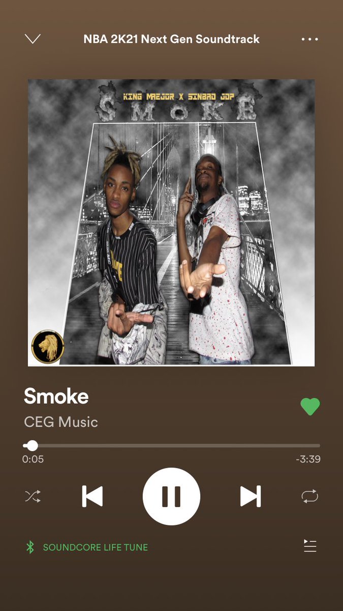 SinBadMusic's tweet image. I woke up this morning to find my song “Smoke” on @NBA2K soundtrack!!! Thank God!!! This is the best news I got this year😭😭 y’all go stream us nooowwwww!!!