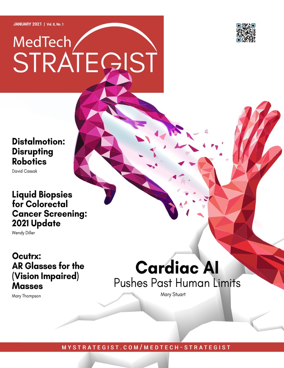 MedTechStrat's tweet photo. ❗️NEW ISSUE ALERT❗️@MedTechStrat
Vol 8.1 Jan 2021 https://t.co/YtQEmaBRWa
#Predictive #Cardiac #AI
@Distalmotion’s #laparoscopy-friendly #robot
#CRA on #medtech #pricing models
#Liquidbiopsy for #CRC
Videos: @ScottGottlieb & @GabeOtte
Profiles: #AlucentBiomedical & @rhaeos https://t.co/TdmeYEVGUD