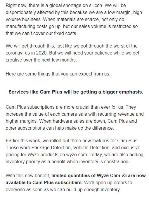Continue to be impressed with the level of transparency and candor from the founders of <a href="/WyzeCam/">Wyze</a>. Treating your customers like stakeholders earns tremendous trust.